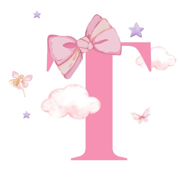 Letter t Pink Clouds