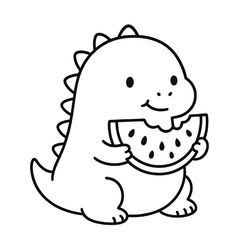 Dino Wassermelone Doodles