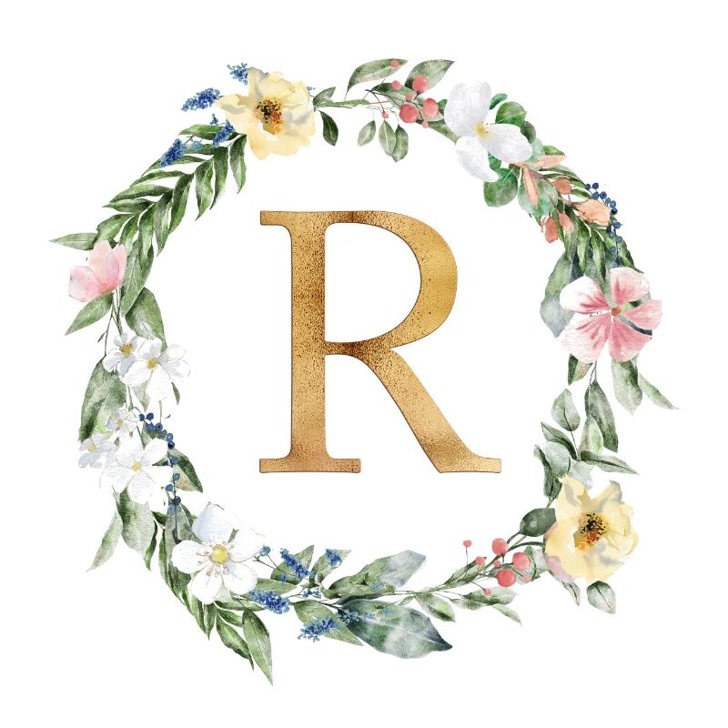 Customizable Monogram Watercolour Floral R