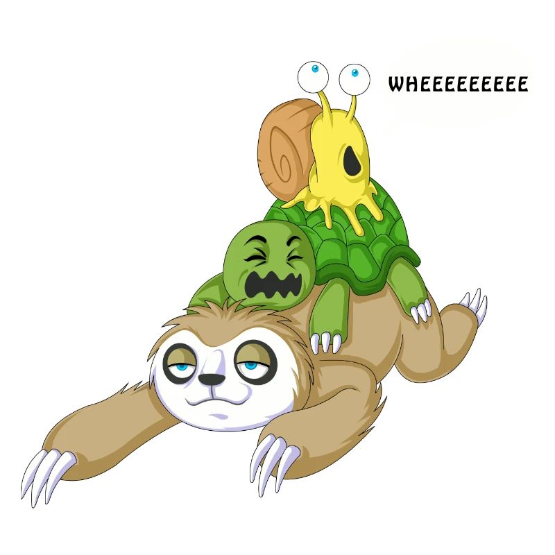 sloth snail and turtle