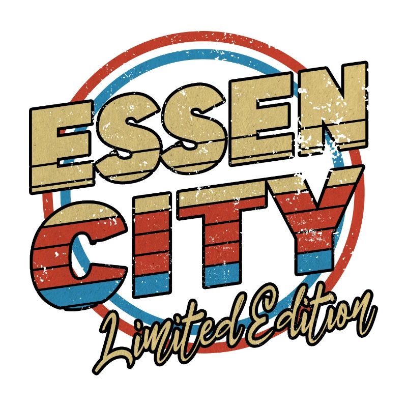 Essen Germany City Font 80s Style
