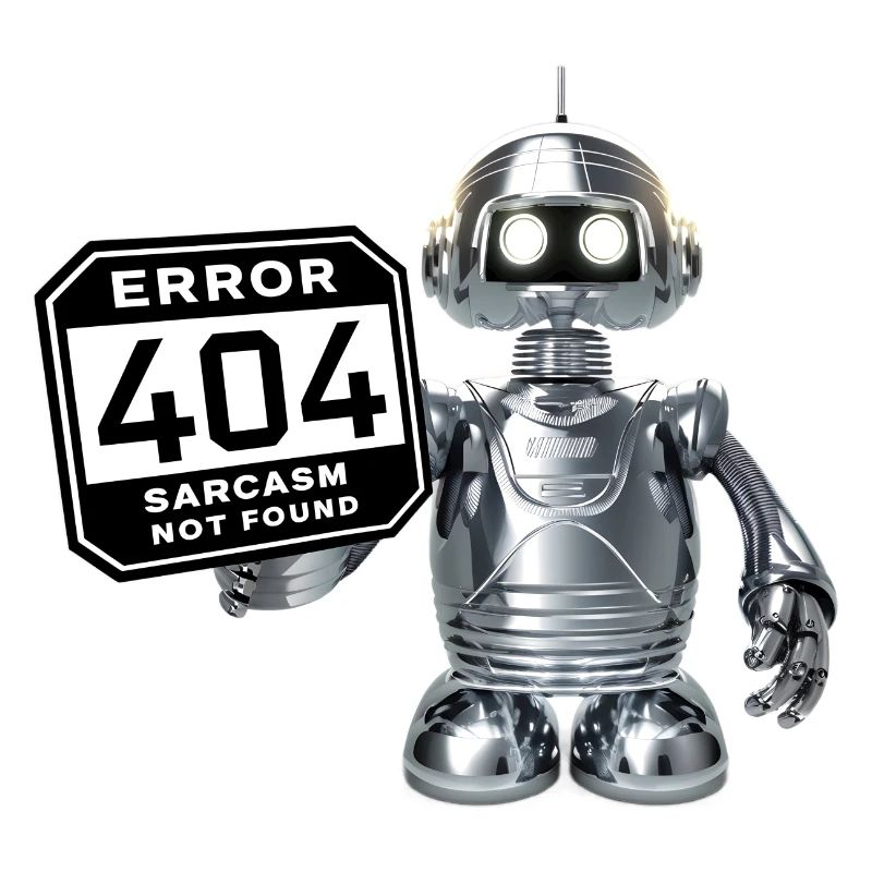 Roboter-Haltezeichen: Fehler 404 Sarkasmus nicht gefunden