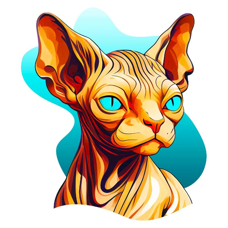 Chat Sphynx dans un style comique cool