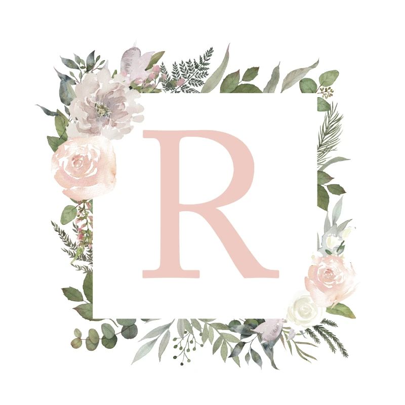 R Monogramm Eukalyptus-Boho