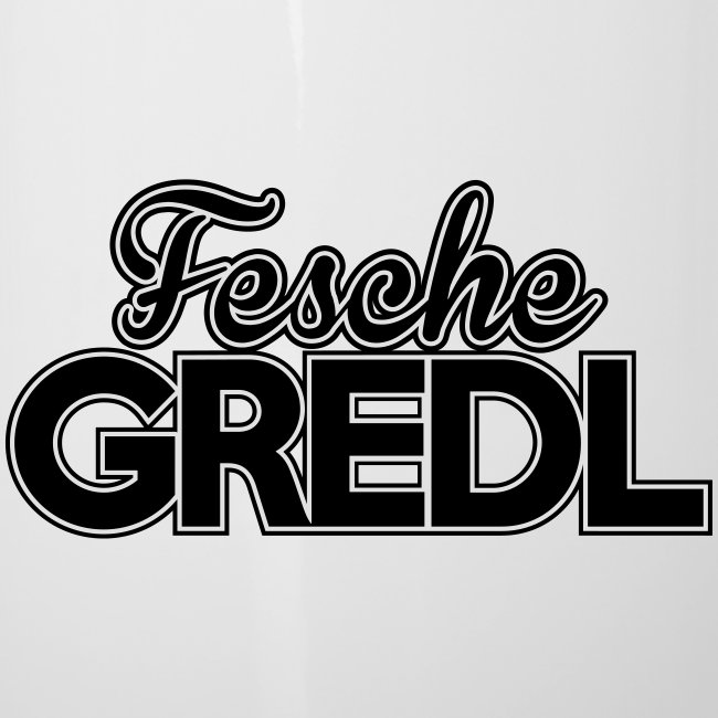 Fesche Gredl - Emaille-Tasse