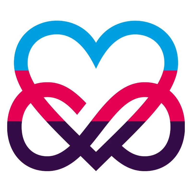 Polyamory Pride Flag Heart Infinity Heart
