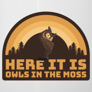 Here it is owls in the moss - Emaljekopp