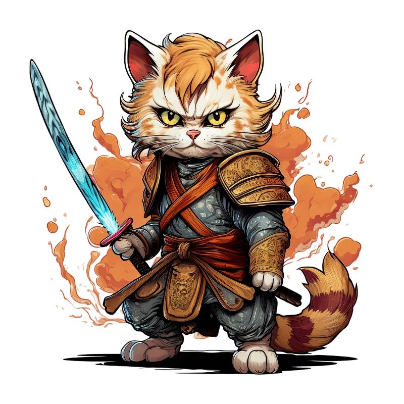 Samurai Cat - Anime Warrior Cat