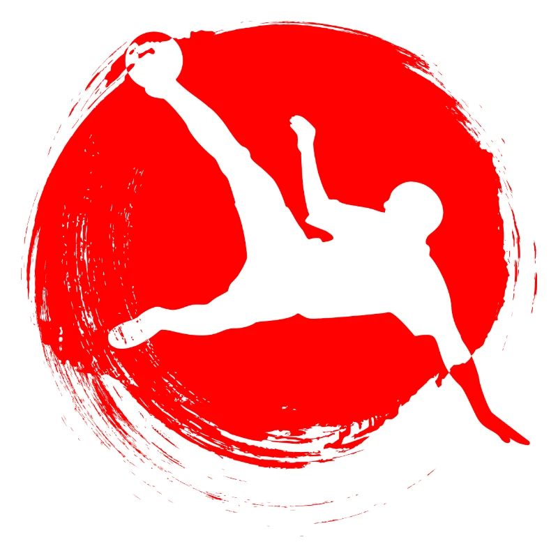 Fußballschere Mann Rot