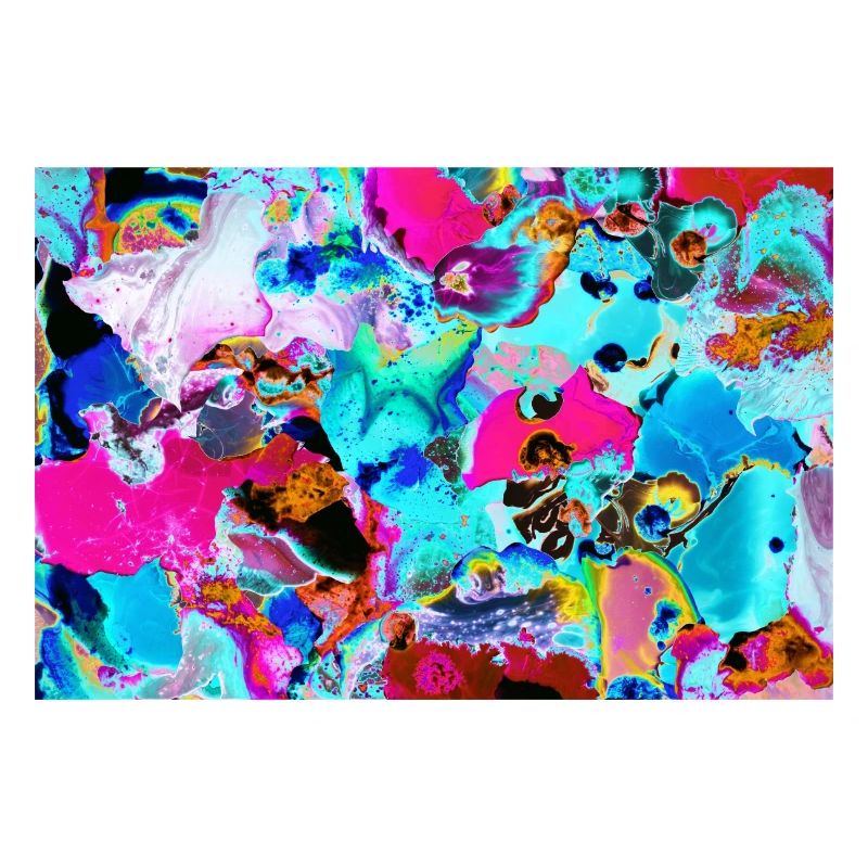 Abstraktes Patchwork helles Türkis und rosa Farbe