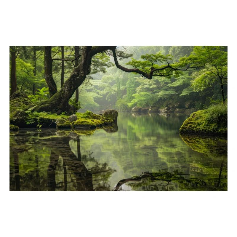 Tranquil Forest Pond with Reflections