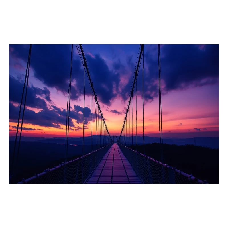 Hängebrücke im Abendrot