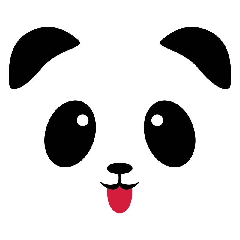 Langue de visage de panda