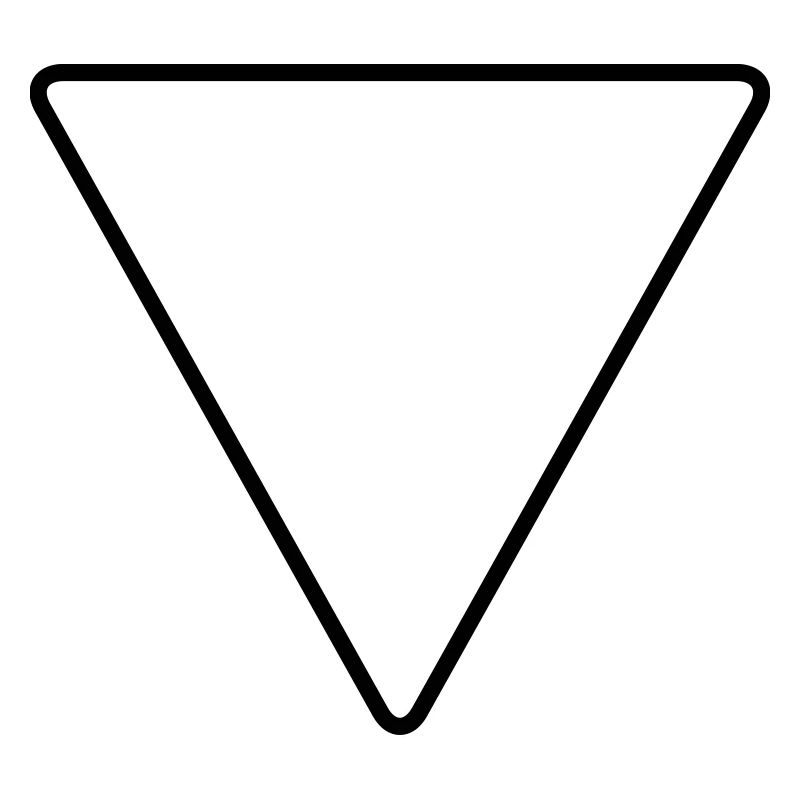 Triangle with rounded corners as a warning sign