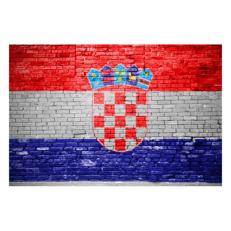 Affiche de graffiti drapeau drapeau brique Croatie