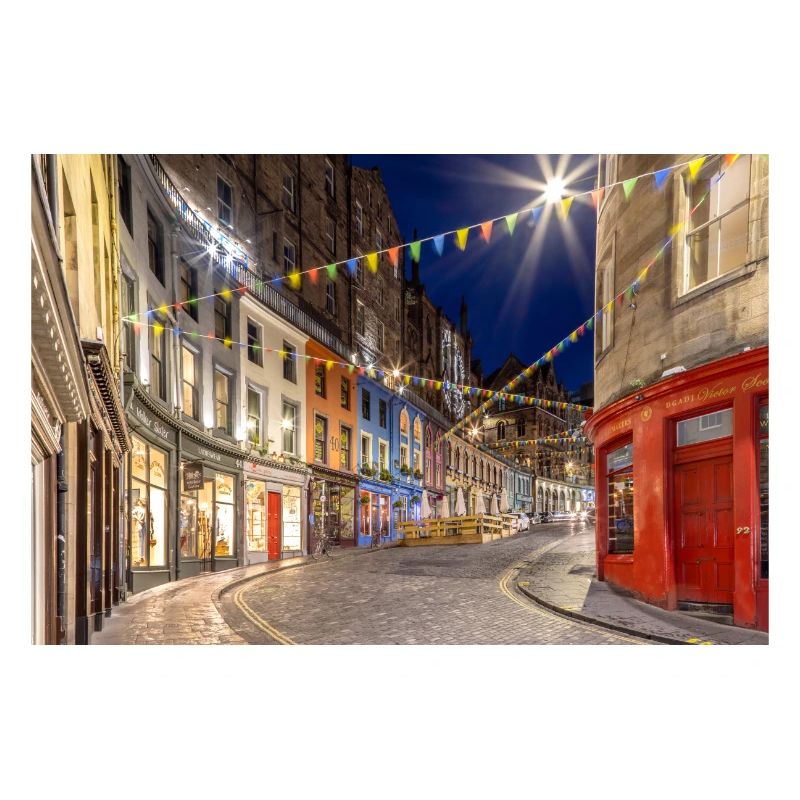 Charming evening impression at West Bow, Edinburgh