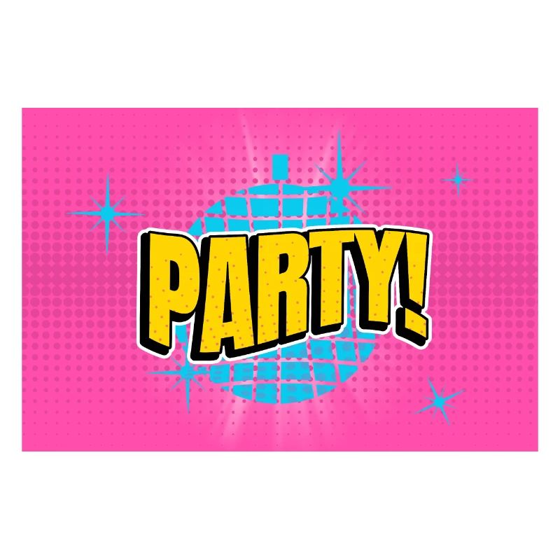 Party Disco Comic Style Bubble Graffiti Lettering