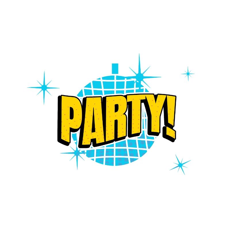 Party Disco Comic Style Bubble Graffiti Lettering