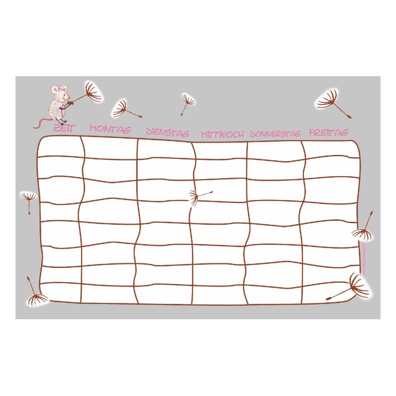 Stundenplan Maus Pusteblume grau, personalisierbar