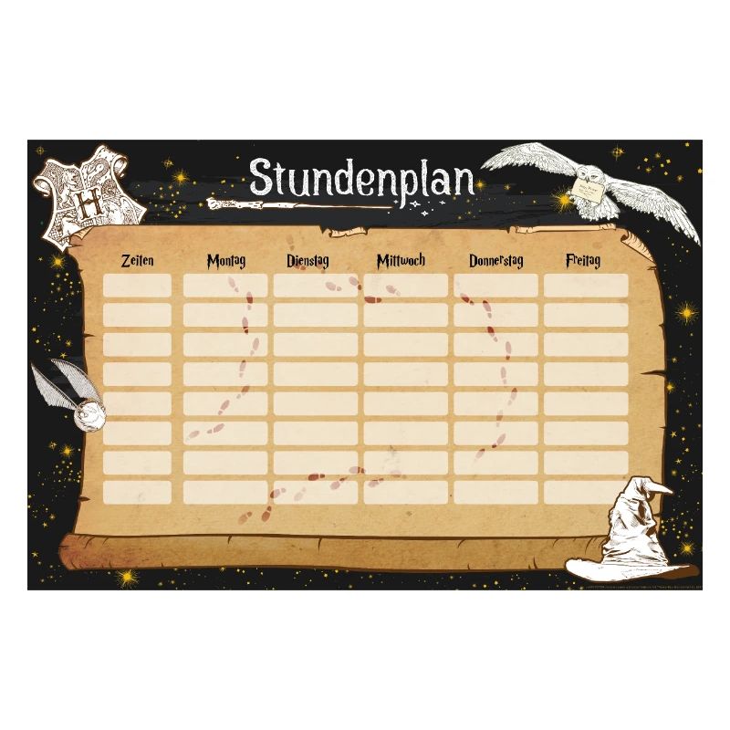 Harry Potter Stundenplan Wandbild