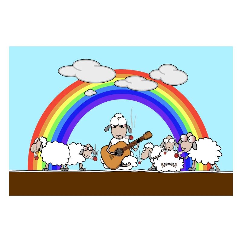 Sheep smoking weed