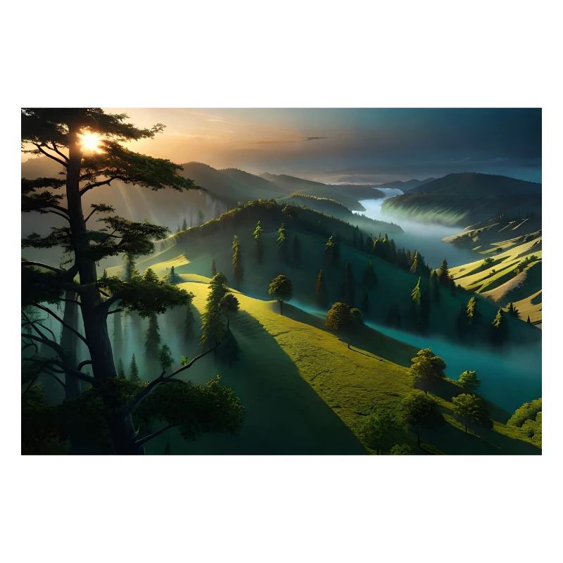 beautiful cloud forest at sunset