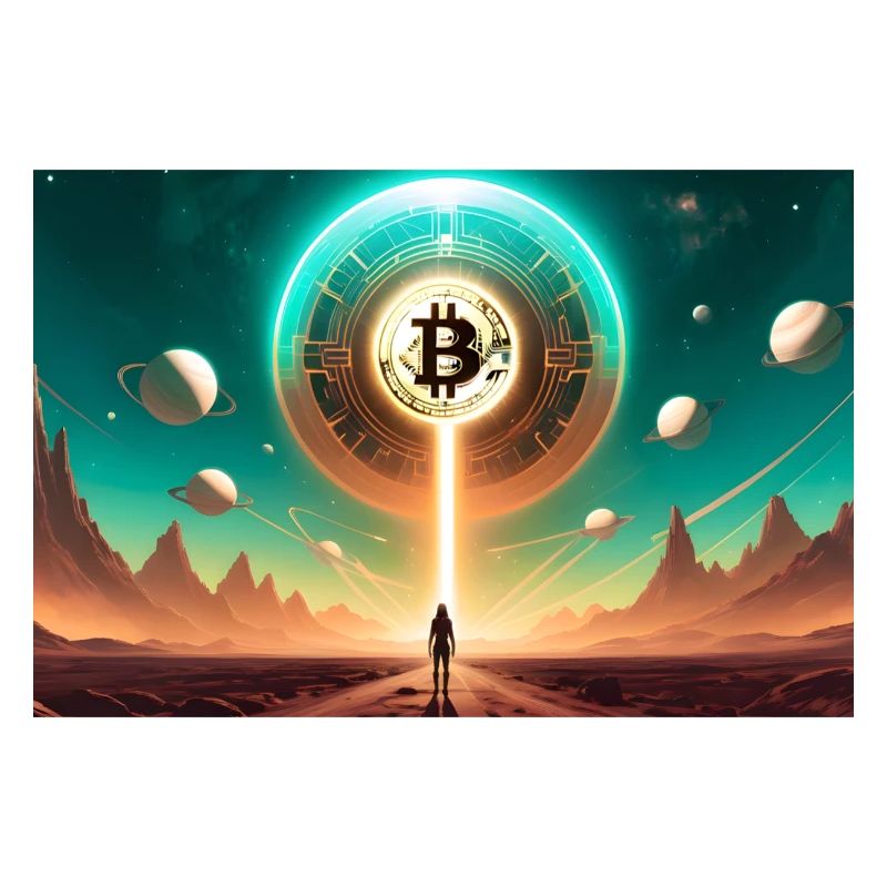 Bitcoin Crypto Space Alien Poster