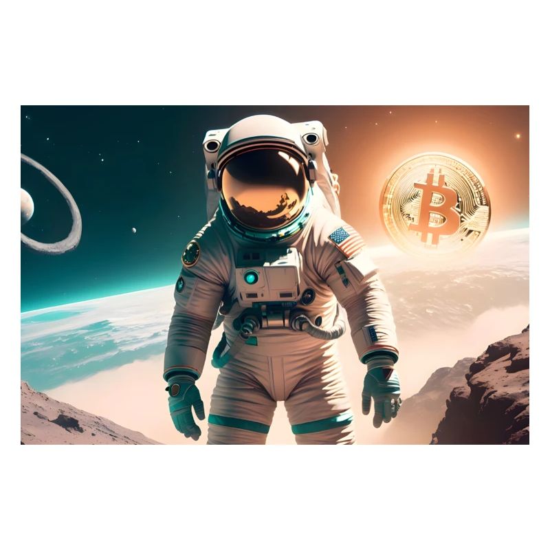 Bitcoin Crypto Space Alien Poster