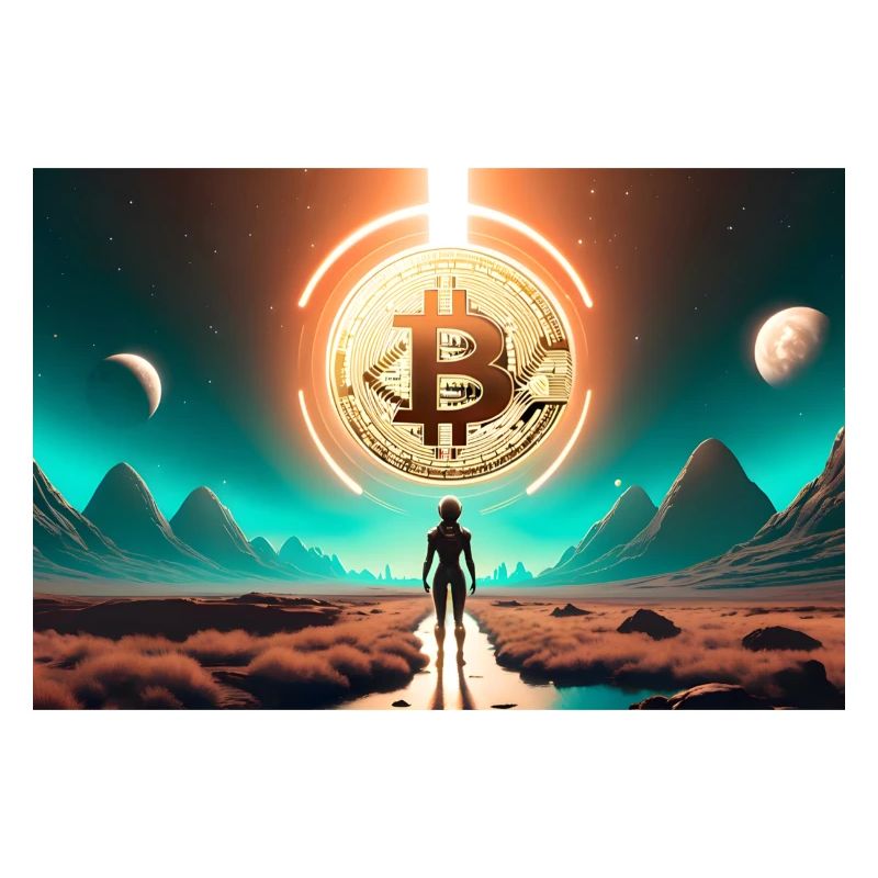 Bitcoin Crypto Space Alien Poster