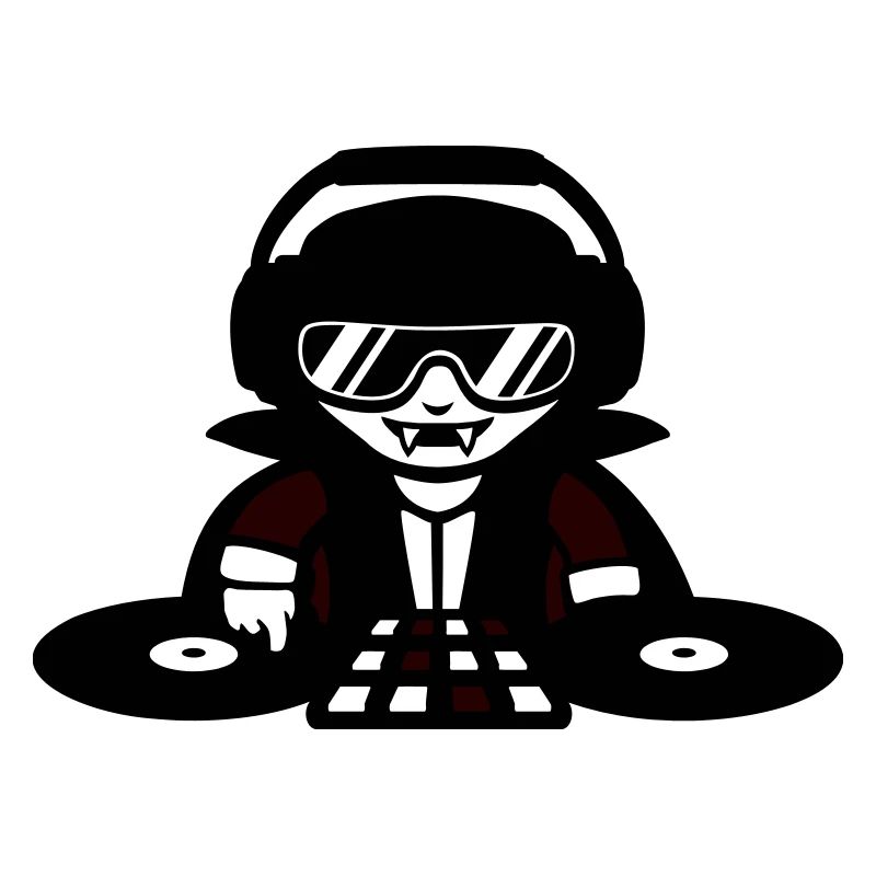 Vampire DJ DJ con mixer e giradischi