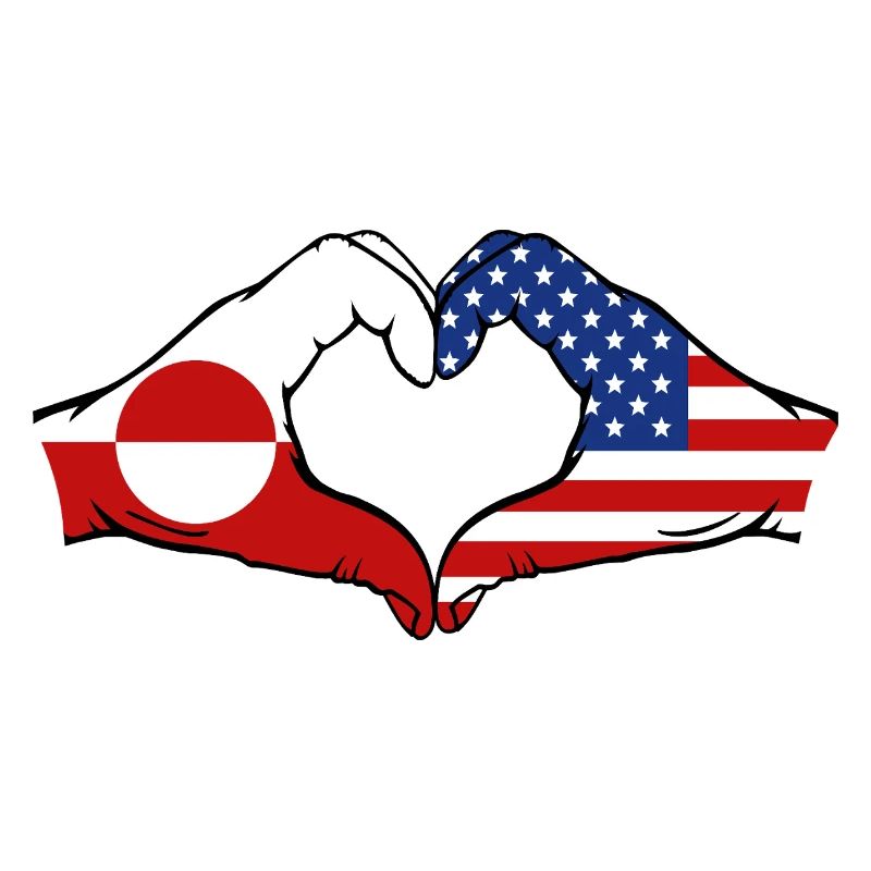 Drapeau des États-Unis Mains Forme de cœur