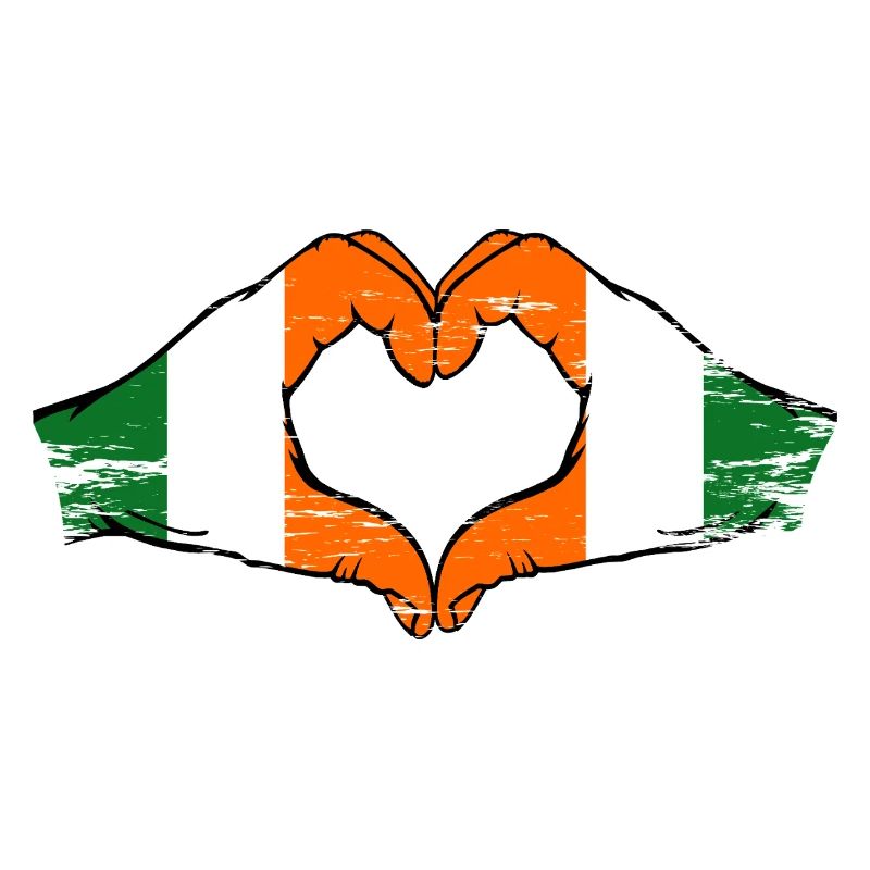 Drapeau de la Côte d’Ivoire d’Irlande Cœur utilisé