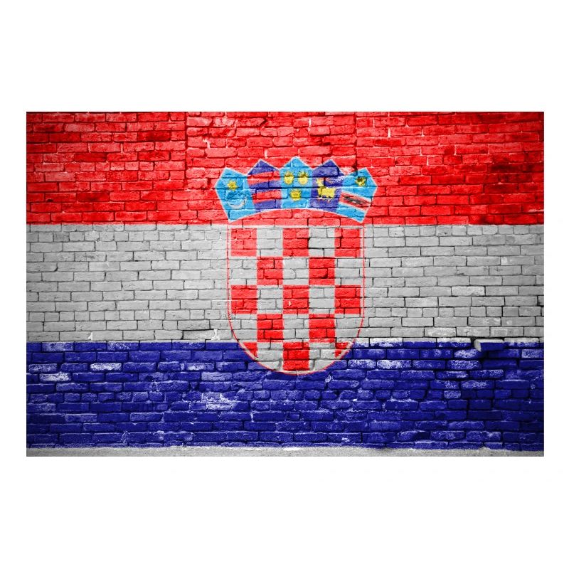 Affiche de graffiti drapeau drapeau brique Croatie