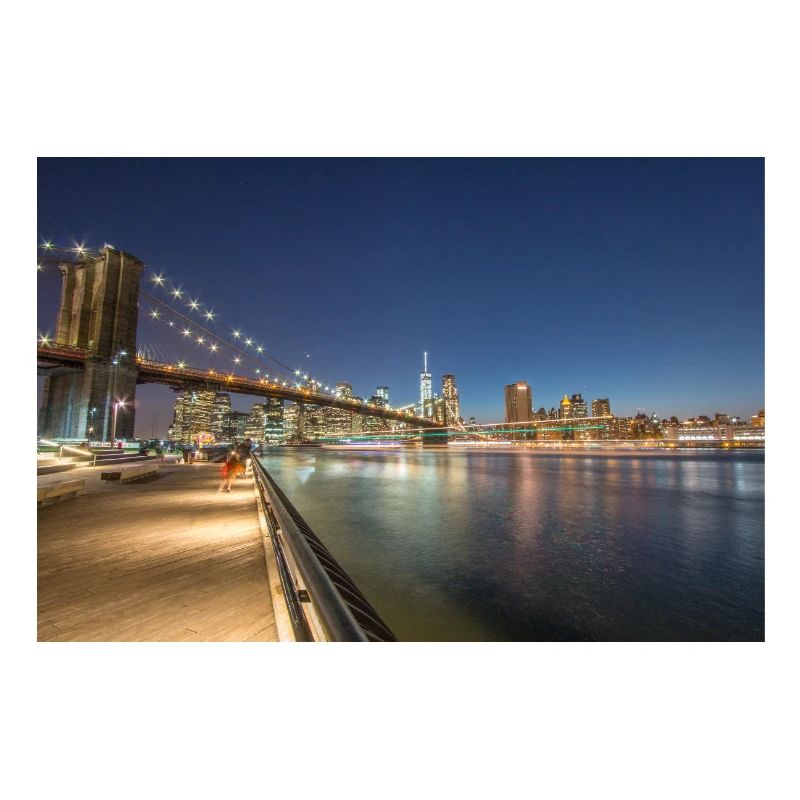Panoramic View Brooklyn Bridge and Skyline