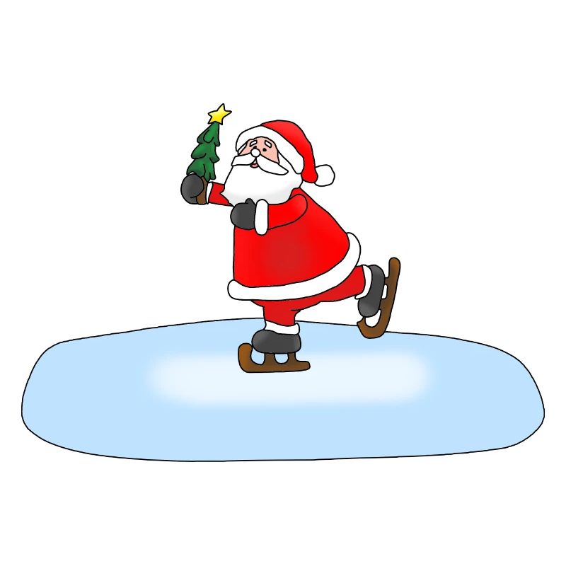 Weihnachtsmann Schlittschuhlaufend