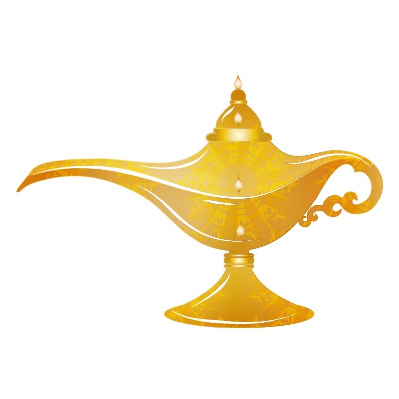 goldene orientalische Wunderlampe oder Öllampe