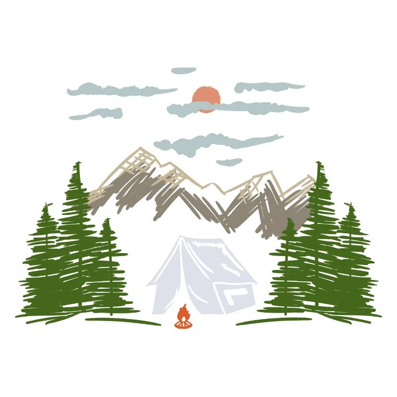 Camping Zelten Bergmotiv Geschenkidee