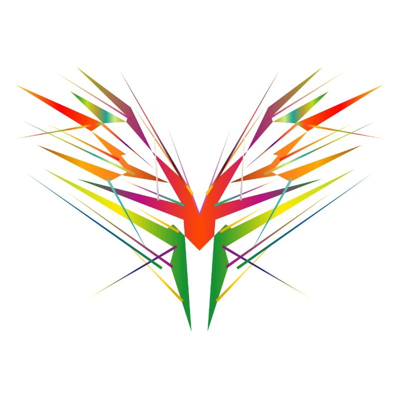 forme d’aile abstraite colorée