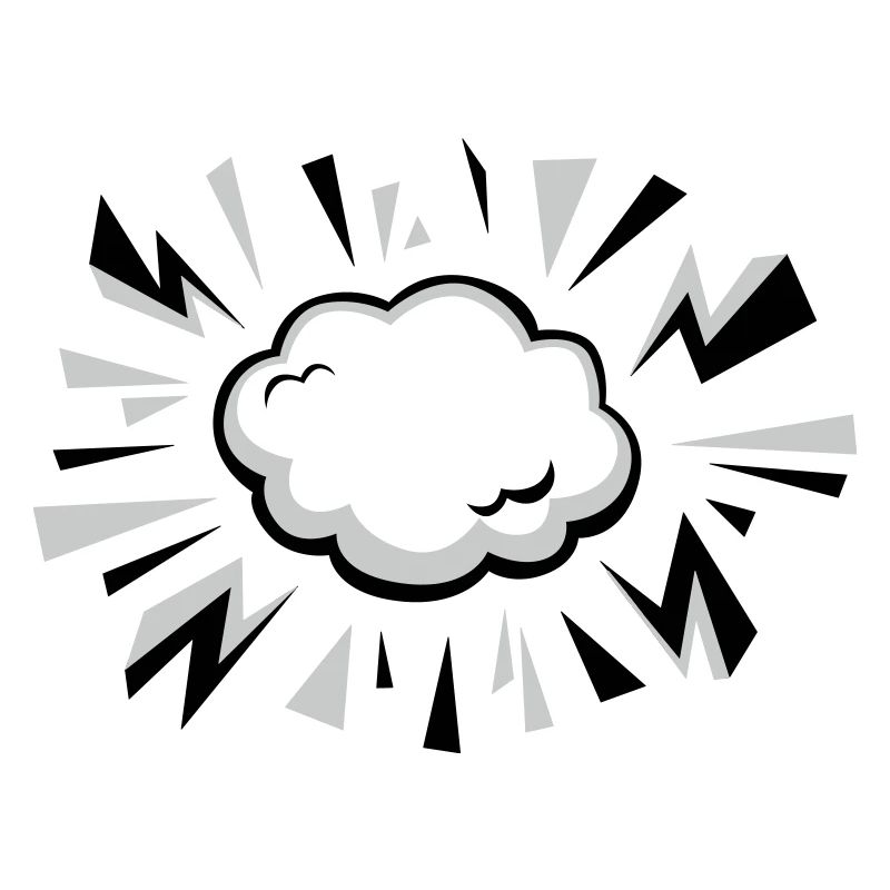 Nuage comique avec éclairs