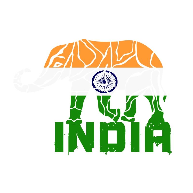 Inde Éléphant / Drapeau Cadeau De Couleur Nationale
