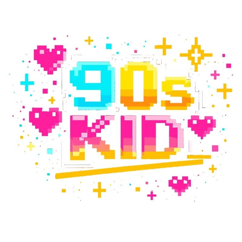 90er Pixelkid Neon Retro