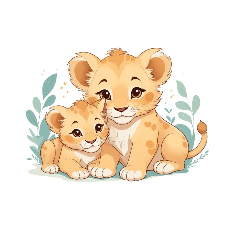 cuddling lion cubs
