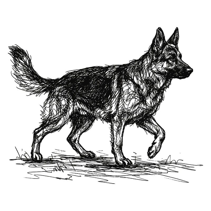 German Shepherd Sketch – German Shepherd Design