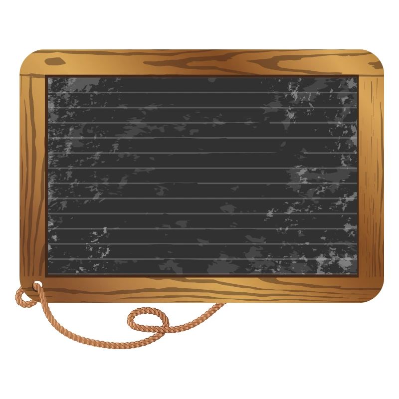 empty black slate for labeling