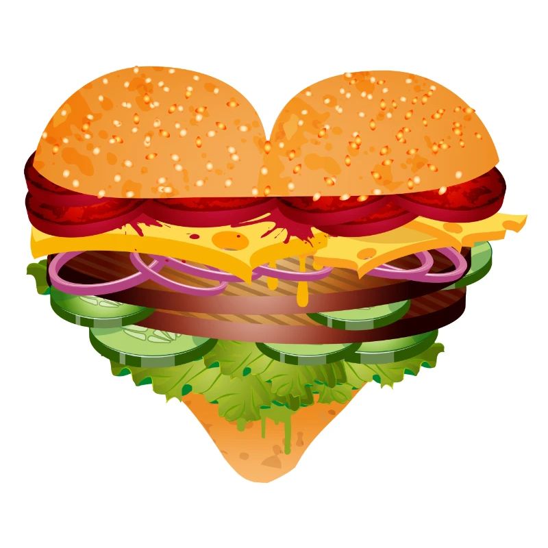stuffed burger bun in heart shape variation