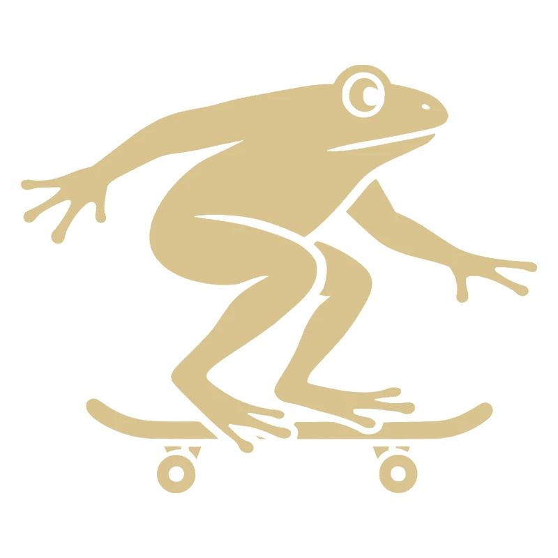 Minimalist Frog Toad Toad Skateboarder