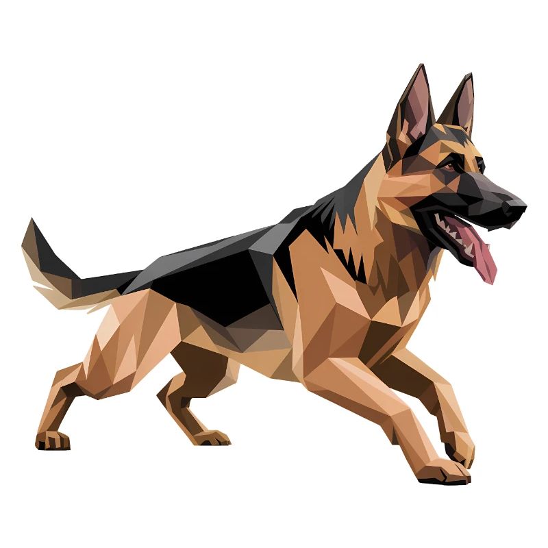 German Shepherd - Cool Low Poly Logo