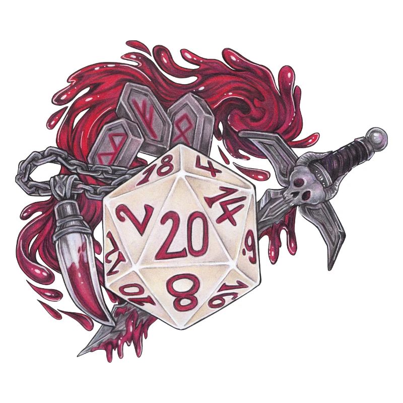 Role-Playing Tabletop D20 Dice Bloodhunter