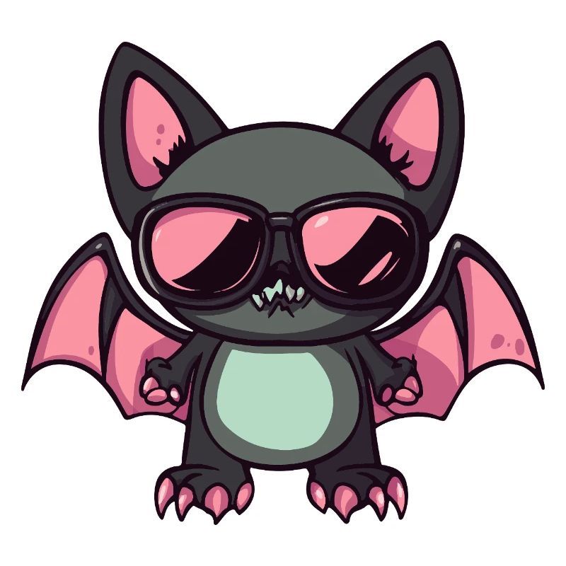 Chat vampire mignon avec des lunettes de soleil