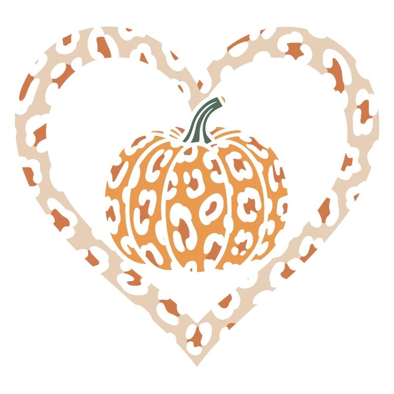 Conception de cœur de citrouille à imprimé léopard